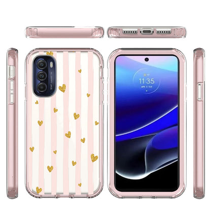 For Motorola Moto G Stylus 5G 2022 Beautiful Design Hybrid Triple Layer Armor Hard PC Rubber TPU Shockproof Frame  Phone Case Cover
