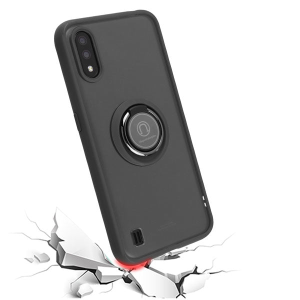 For Samsung Galaxy A23 5G Transparent Hybrid PC Magnetic Ring Stand (work with Car Mount) Detachable Frame Bumper  Phone Case Cover