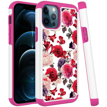 For Apple iPhone 13 Mini (5.4") Beautiful Design Tuff Hybrid Heavy Duty Sturdy Shockproof Full Body Soft TPU Hard Protective  Phone Case Cover