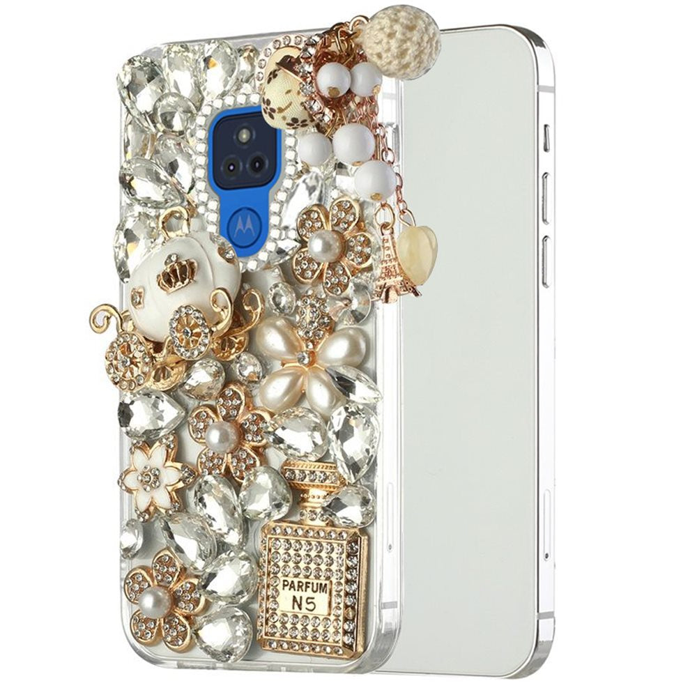 For Apple iPhone 13 (6.1") Bling Clear Crystal 3D Full Diamonds Luxury Sparkle Rhinestone Hybrid Protective  Phone Case Cover