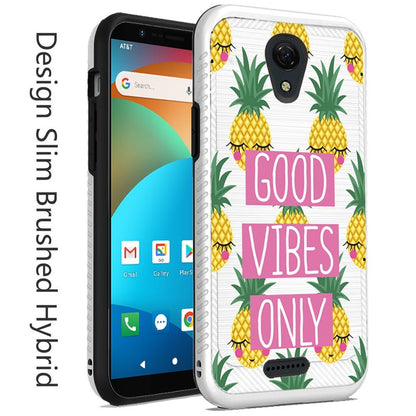 For AT&T Fusion Z, Motivate Cute Design Printed Pattern Fashion Brushed Texture Shockproof Dual Layer Hybrid Slim Had PC + TPU Rubber  Phone Case Cover