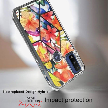 For Motorola Moto G Pure Electroplated Design Pattern Hybrid Luxury Fashion Hard PC TPU Bumper Hybrid Shook-Proof Armor  Phone Case Cover