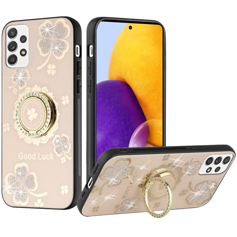 For Samsung Galaxy A73 5G 3D Diamond Bling Sparkly Glitter Ornaments Engraving Hybrid Armor Rugged Metal Fashion  Phone Case Cover