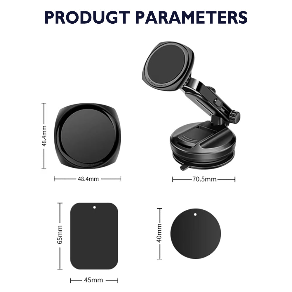 Universal Magnetic Dashboard & Windshield Phone Holder Car Mount with Telescopic Arm 360° Rotation & Quick Lock Release Universal Stand [Black]