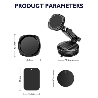 Universal Magnetic Dashboard & Windshield Phone Holder Car Mount with Telescopic Arm 360° Rotation & Quick Lock Release Universal Stand [Black]