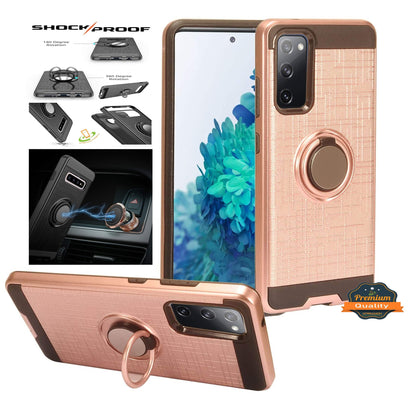 For Samsung Galaxy A03S Hybrid 360° Ring Armor Shockproof Dual Layers Holder with Ring Stand for Magnetic Car Mount  Phone Case Cover