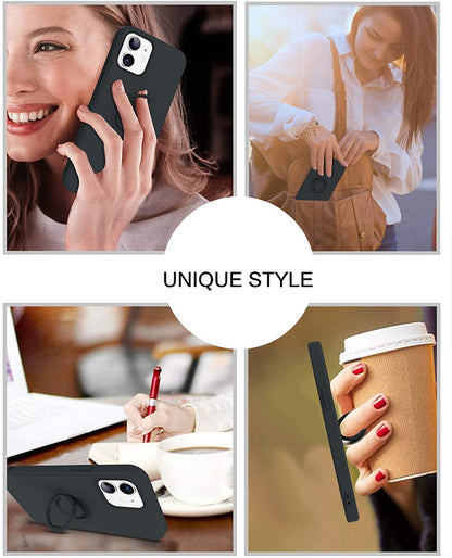 For Samsung Galaxy S22 Slim Silicone Soft Rubber Hybrid with Ultra-Thick Ring Magnetic Stand Holder Car Mount Supported Hard Protective  Phone Case Cover