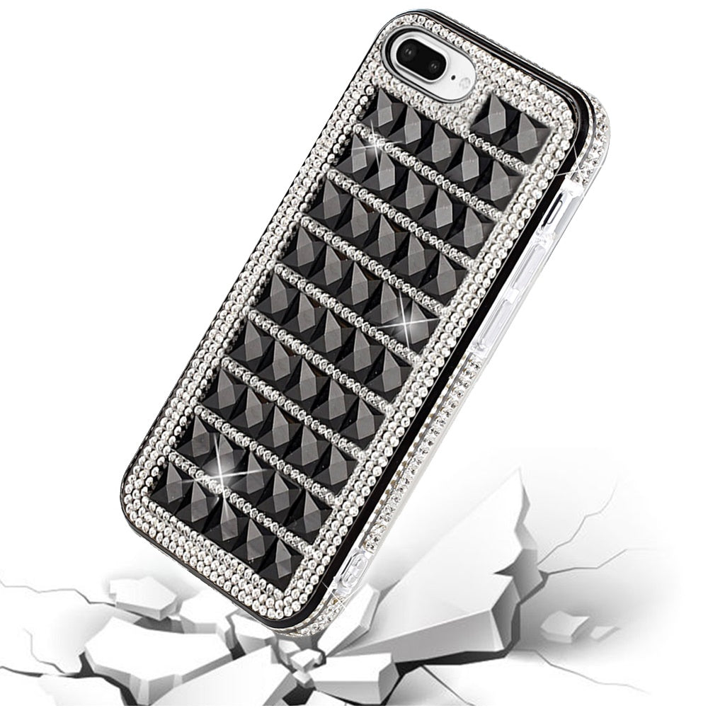 For Apple iPhone 13 /Pro Max Mini Fashion Luxury 3D Bling Diamonds Rhinestone Jeweled Shiny Crystal Glitter Hybrid TPU Bumper Hard  Phone Case Cover