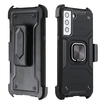 For Samsung Galaxy S21 FE /Fan Edition Holster Combo Clip 3 in 1 Armor Hybrid with Ring Kickstand Shockproof Rugged Dual Layer  Phone Case Cover
