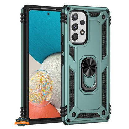 For Samsung Galaxy A23 5G Shockproof Hybrid Dual Layer PC + TPU with Ring Stand Metal Kickstand Heavy Duty Armor Shell  Phone Case Cover