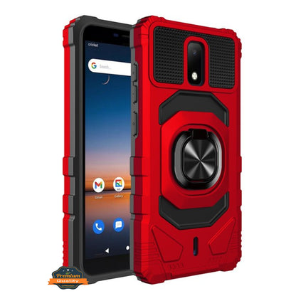 For AT&T Calypso 2 Hybrid Magnetic Car Mount 360° Rotating Ring Kickstand Stand Holder Armor Protective [Military Grade]  Phone Case Cover