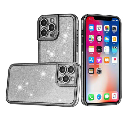 For Apple iPhone 11 (6.1") Luxury Chromed Edge Glitter Star Bling Thick TPU Shiny Bling Protective Frame  Phone Case Cover