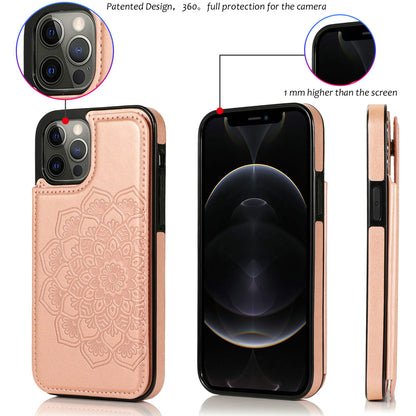 For Apple iPhone 14 (6.1") Luxury Side Wallet PU Leather [Two Magnetic Clasp] [Card Slots] Stand Back Storage Flip  Phone Case Cover