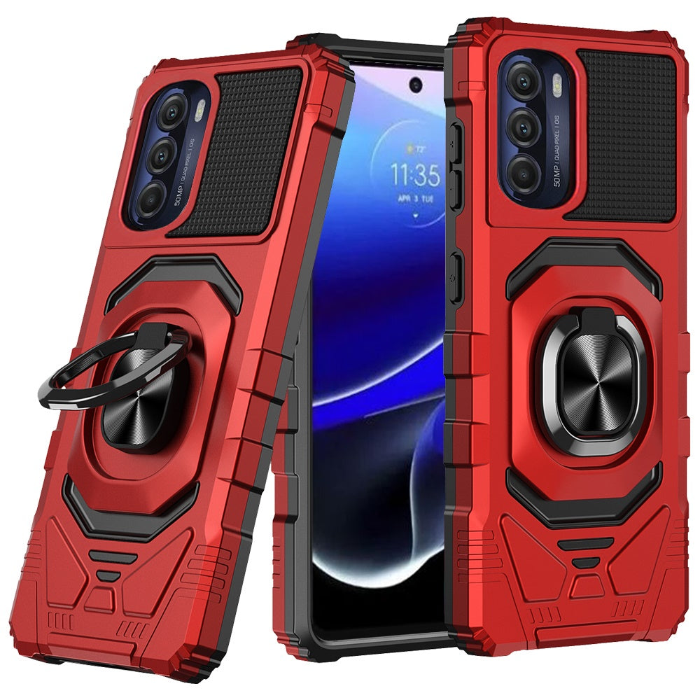 For Motorola Moto G Stylus 5G 2022 Hybrid Dual Layer with Rotate Magnetic Ring Stand Holder Kickstand Rugged Shockproof  Phone Case Cover