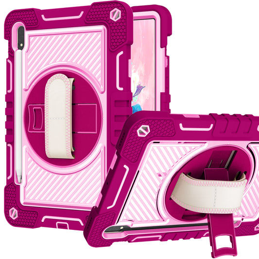 Case for Samsung Galaxy Tab A8 10.5 inch (2022) Hybrid 3in1 Multi-Functional Tablet Case with Hand, Shoulder Strap, Pencil & Stand Holder Rose Pink Tablet Cover