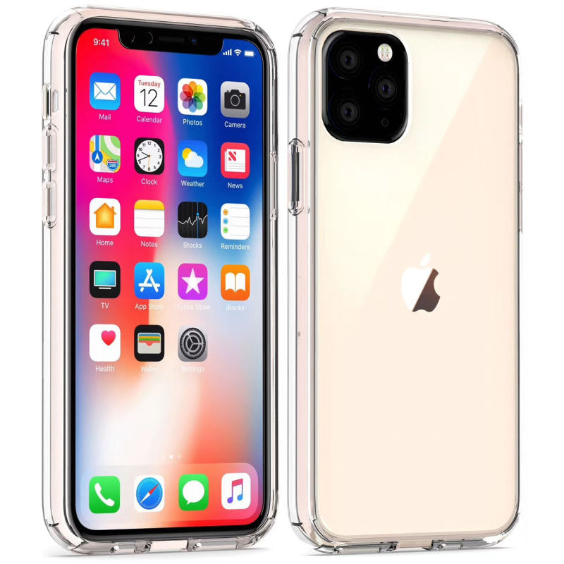 For Apple iPhone 14 /14 Pro Max Transparent Acrylic Hybrid Cushion Rigid Shock Protection Rubber Bumper Hard Back  Phone Case Cover