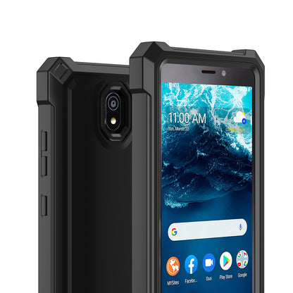 For AT&T Maestro 3 Matte Finish Hybrid Thick Shell Guard Shockproof Dual Layer Hard PC + TPU Bumper Frame Armor  Phone Case Cover
