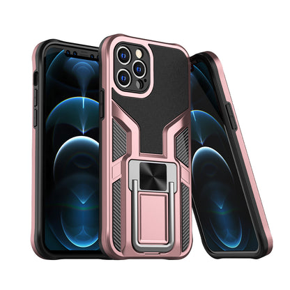 For Apple iPhone 12 Pro Max (6.7") Shockproof [Military-Grade] with Metal Magnetic Kickstand, Hybrid Rugged TPU Heavy Duty  Phone Case Cover