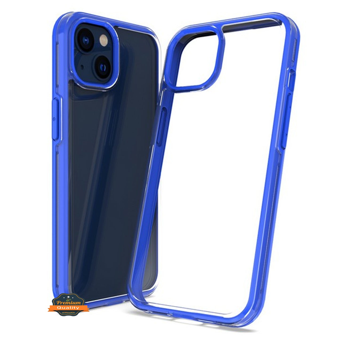 For Apple iPhone 14 /Plus Pro Max Transparent Back Hybrid Shockproof Protection Color TPU Frame Hard PC Slim  Phone Case Cover