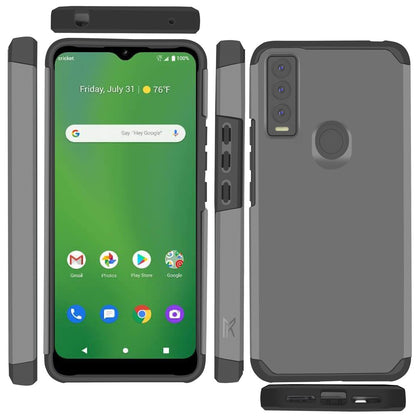 For Cricket Ovation 3 Graphic Design Pattern Hard PC TPU 2in1 Tough Strong Hybrid Shockproof Armor Frame  Phone Case Cover