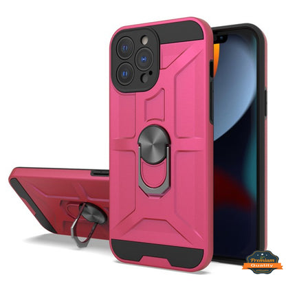 For Apple iPhone 13 Pro Max (6.7") Hybrid Ring Stand [360° Rotatable Ring Holder Magnetic Kickstand] Armor Shockproof TPU  Phone Case Cover