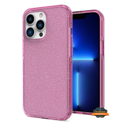 For Apple iPhone 13 /Pro Max Mini Glitter Sparkle Bling Shiny Thin Slim Hybrid Shockproof Rubber Silicone Soft TPU Gel Protective  Phone Case Cover