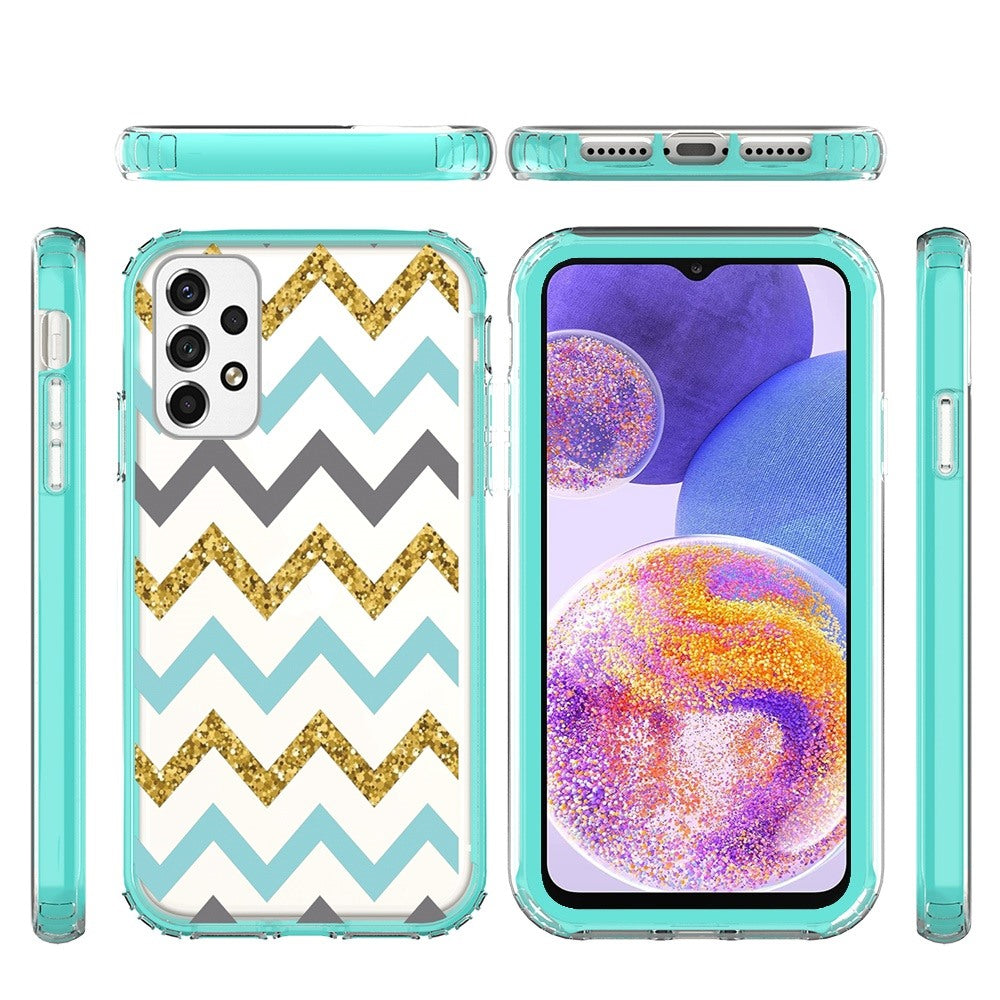 For Samsung Galaxy A23 5G Beautiful Design Hybrid Triple Layer Armor Hard PC Rubber Shockproof Frame  Phone Case Cover