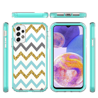 For Samsung Galaxy A23 5G Beautiful Design Hybrid Triple Layer Armor Hard PC Rubber Shockproof Frame  Phone Case Cover