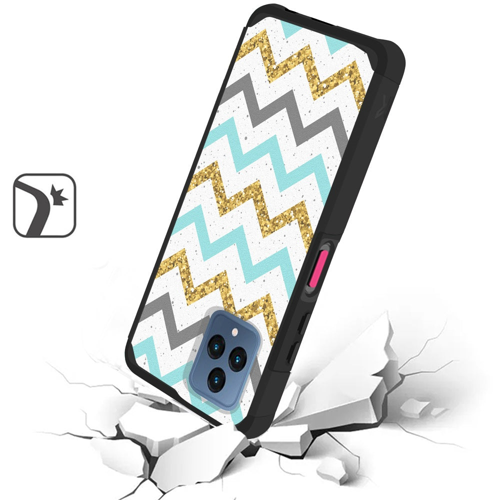 For Cricket Innovate E 5G (E Version 2022) Graphic Design Pattern Hard PC TPU Tough Hybrid Shockproof Frame  Phone Case Cover