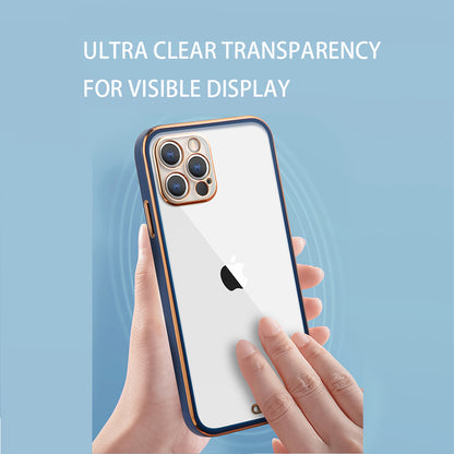 For Apple iPhone 13 /Pro Max Hybrid PC Bumper Plating with Raised Camera Protection Shockproof Slim Frame TPU Protective  Phone Case Cover