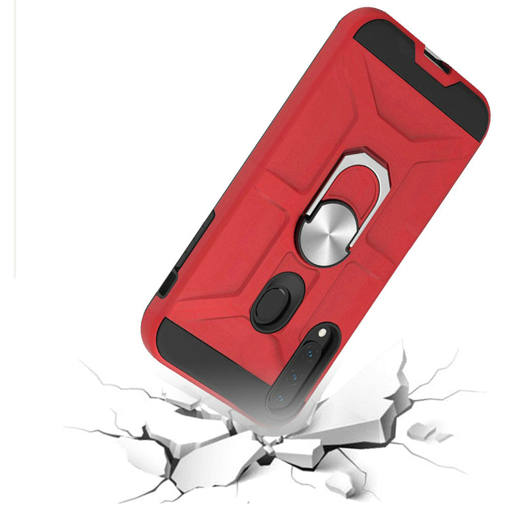 For Samsung Galaxy A02S Cases with Stand Kickstand Ring Holder [360° Rotating] Armor Dual Layer Work with Magnetic Car Mount PC+TPU Hard  Phone Case Cover