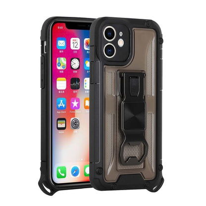 For Apple iPhone 13 Pro (6.1") Heavy Duty Military Grade Rugged Hybrid with Magnetic Kickstand, Carabiner, Bottle Beer Opener Shockproof  Phone Case Cover