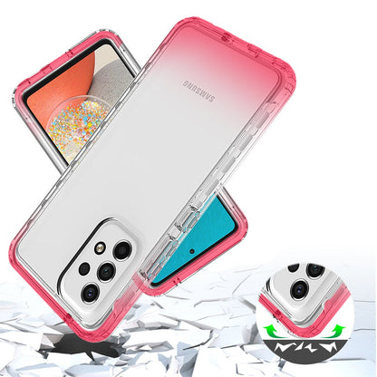 For Samsung Galaxy A53 5G Dual Layer Hybrid Clear Gradient Two Tone Transparent Shockproof Rubber Hard Protective Frame  Phone Case Cover