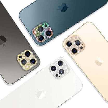 For Apple iPhone 13 Pro Max (6.7") Camera Lens Zinc Alloy With Diamond Bling Glitter Lens Protective Camera Decoration Black Screen Protector