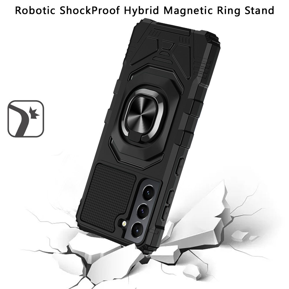 For Samsung Galaxy S22 Hybrid Dual Layer with Rotate Magnetic Ring Stand Holder Kickstand, Rugged Shockproof Protective  Phone Case Cover