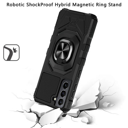 For Samsung Galaxy S22 Hybrid Dual Layer with Rotate Magnetic Ring Stand Holder Kickstand, Rugged Shockproof Protective  Phone Case Cover