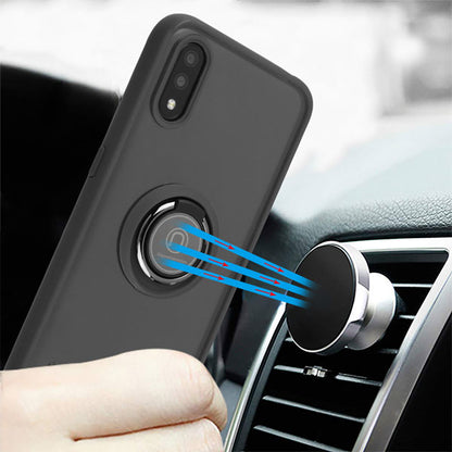 For Samsung Galaxy A53 5G Transparent Hybrid PC Magnetic Ring Stand (work with Car Mount) Detachable Frame Bumper  Phone Case Cover
