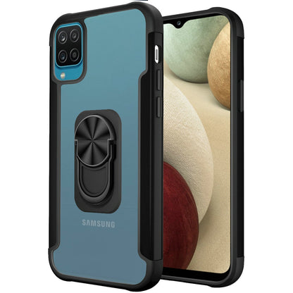 For Samsung Galaxy S20 FE /Fan Edition 5G Clear Alloy Hybrid with Ring Holder Kickstand [Magnetic Car Mount Feature]  Phone Case Cover