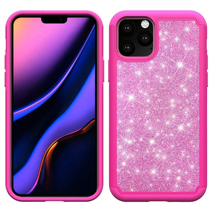 For Apple iPhone 13 Pro (6.1") Glitter Sparkle Bling Shinny Hybrid Slim Rhinestone 2 in 1 Hard PC & Soft TPU Rugged Protective  Phone Case Cover