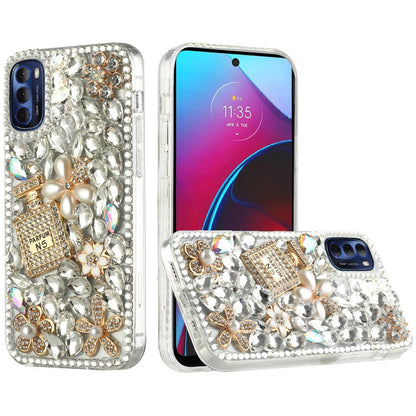 For Motorola Moto G Stylus 2022 4G Bling Clear Crystal 3D Full Diamonds Luxury Sparkle Rhinestone Hybrid  Phone Case Cover