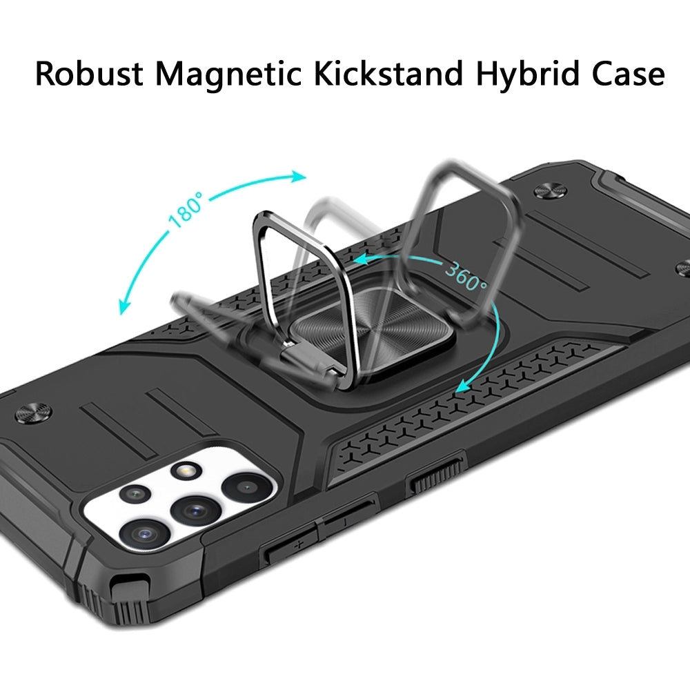 For Samsung A03 Core Armor Hybrid with Ring Stand Holder Kickstand Shockproof Heavy-Duty Durable Rugged Dual Layer  Phone Case Cover