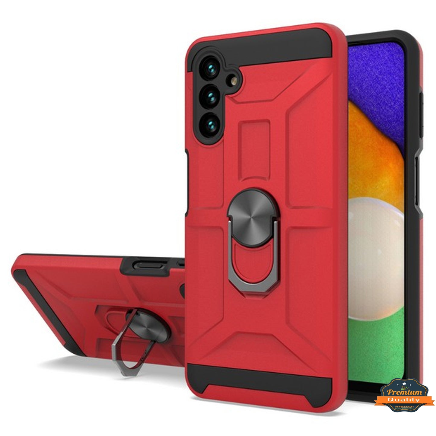 For Samsung Galaxy A13 5G Hybrid Ring Stand [360° Rotatable Ring Holder Magnetic Kickstand] Shockproof Hard Rubber TPU  Phone Case Cover