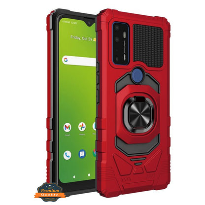 For Cricket Dream 5G Hybrid Magnetic Car Mount 360° Rotating Ring Kickstand Stand Holder Armor Protective [Military Grade]  Phone Case Cover