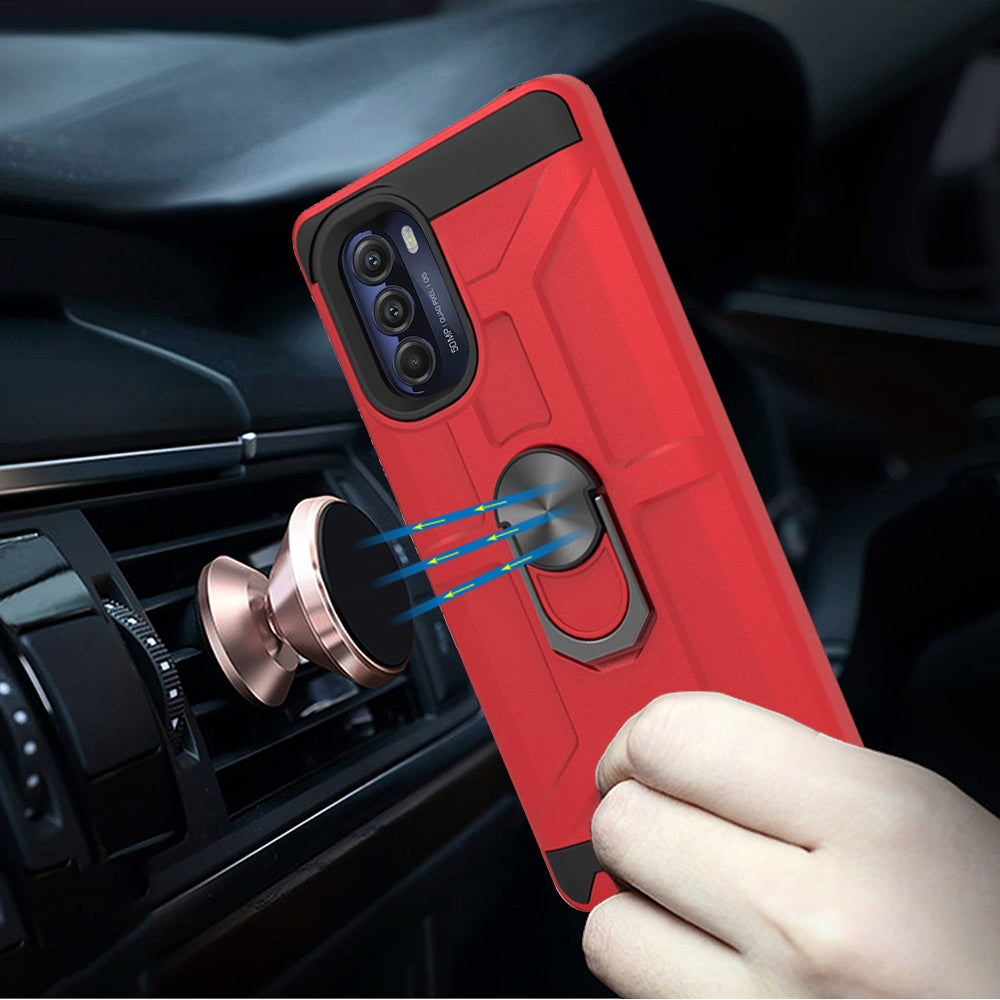 For Motorola Moto G 5G 2022 Hybrid Cases with Stand Kickstand Ring Holder [360° Rotating] Armor Fit Magnetic Car Mount  Phone Case Cover