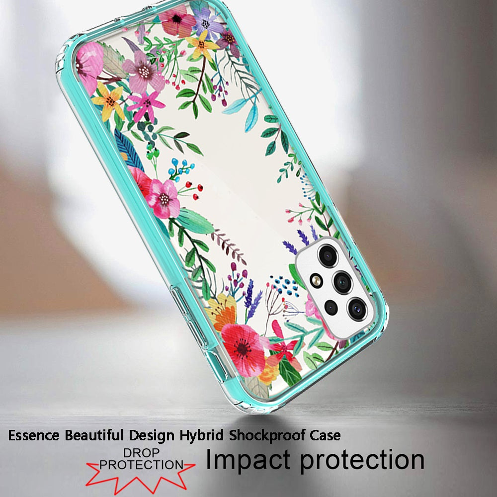 For Samsung Galaxy A53 5G Beautiful Design 3 in 1 Hybrid Triple Layer Armor Hard Plastic Rubber TPU Protective Frame  Phone Case Cover