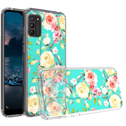 For Nokia G100 4G Pattern Fashion Design Ultra Thin Clear Hybrid Rubber Gummy TPU Grip + Hard PC Back Shockproof  Phone Case Cover