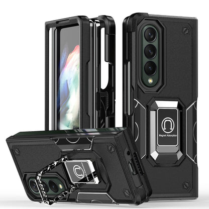For Samsung Galaxy Z Fold 4 5G Hybrid Cases with Magnetic Ring Holder Kickstand Heavy Duty Rugged Silicone Shockproof  Phone Case Cover