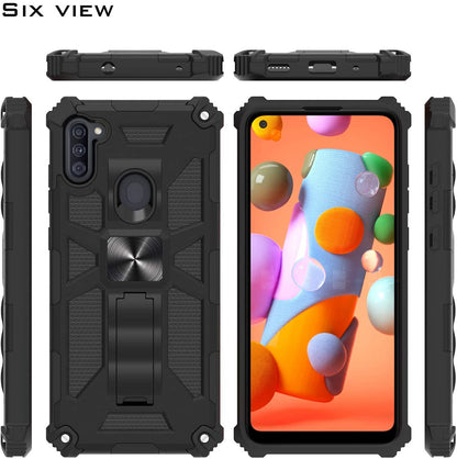 For Boost Mobile Celero 5G Invisible Kickstand Stand Dual Layer Hybrid Defender Military Grade Shockproof Heavy Duty Hard PC + TPU  Phone Case Cover