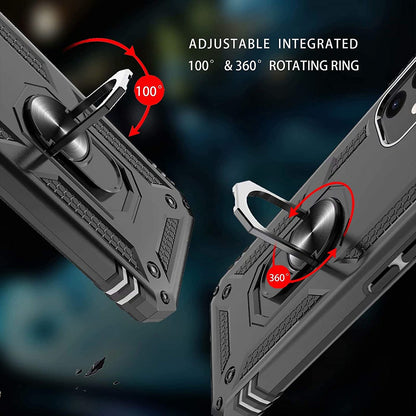 For Apple iPhone 12 /Pro Max Mini Shockproof Hybrid Dual Layer Hard TPU with Ring Stand Kickstand Heavy Duty Armor Shell  Phone Case Cover