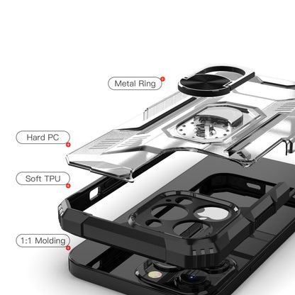 For Google Pixel 6 Armor Defender Hybrid Protective Heavy Duty with Ring Holder Kickstand [Magnetic Car Mount Feature]  Phone Case Cover